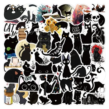 10/50PCS Zábavné Black Cat Nálepky Cartoon Odtlačkový Deti Hračka Notebook, Auto, Telefón, Motocykel Skateboard Pohode Nepremokavé Nálepky