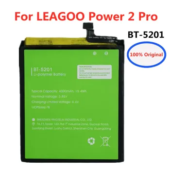 100% Pôvodnej Vysokej Kvality BT5201 Batérie 4000mAh Pre LEAGOO Power 2 Pro Power2 Pro BT-5201 Mobilný Telefón Náhradné Batérie