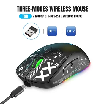 2.4 G Bluetooth Hernej Myši Dobíjacie USB Bezdrôtovej RGB Podsvietenie bezdrôtová Myš pre Tablet iPad Notebook