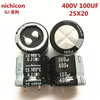 2 KS/10PCS 100uf 400v Nichicon GJ 25x20mm 400V100uF modul Snap-in PSU Kondenzátor
