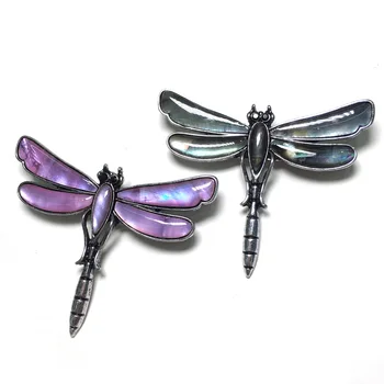 2020 Nové Prírodné Shell Náhrdelník Prívesok Dragonfly Farebné perleť Shell Prívesky Charms Pre Šperky, Takže DIY Náhrdelník