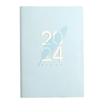 2024 Denník, Diár A5 A5 Denný Plánovač Notebook Na Vianoce Darček, Darček K Narodeninám Diáre Pre 2024 Modrá Cca. 14.5 X 21 cm