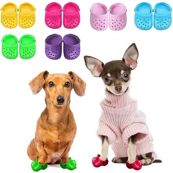 2ks Letné Psa Otvor Topánky Silikónové Nosenie-odolná Priedušná Papuče Psa Sandále Pes Topánky pre Malé Psy Krytý Psa Ponožky