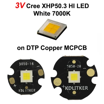 3V Cree XHP50.3 HI studená Biela 7000K SMD 5050 LED Žiarič na KDLITKER DTP Medi MCPCB Baterka DIY Vrhacie Lov Svetlo