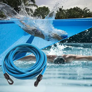 4m Nastaviteľné Plávať Školenia Odpor Elastický Pás Plávanie Exerciser Bezpečnosti Plávať Tether Elastické Lano Kapela plávanie Príslušenstvo