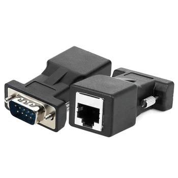 6 Pack VGA Extender Mužov RJ45 CAT5 CAT6 20M Sieťový Kábel, Adaptér COM Port LAN Ethernet Port Konvertor