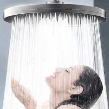 6 Režimov Veľký Prietok Supercharge Stropné Sprchovacie Hlavice Striebro Vysoký Tlak Abs Zahustiť Zrážok Sprcha Kúpeľňových Doplnkov