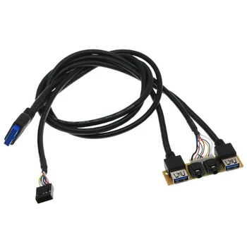 60 cm, Predné Prípade Panel USB3.0+USB3.0+HD Audio Jack Porty I/O Doska+Vnútorného Drôtu USB Rámček Line DIY Prípade linke