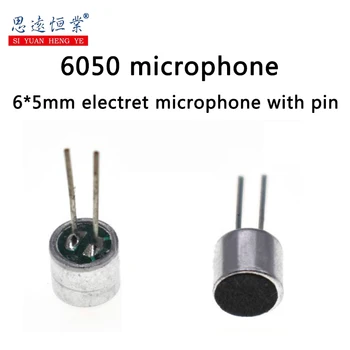 6050 6*5 s pin hlavu mikrofón mikrofón/6*5 s pin 6050 electret citlivosť 52