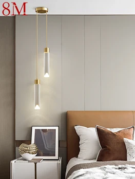 8M Moderné Zlato LED Prívesok, 3 Farby Svetla Jednoducho Kreatívne Dekoratívne Mosadz Visí Lampa pre Domáce lôžková Izba