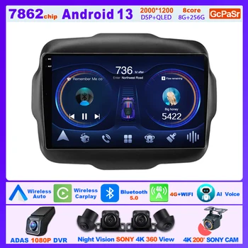 9 Palcový Carplay Android Auto Na JEEP RENEGADE 2016-2020 Multimediálne Automotiva Rádio GPS Auto Inteligentné Systémy, 5G Wifi Displej