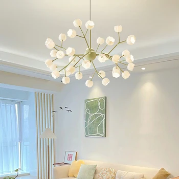 AiPaiTe Moderné LED Biela/Zelená Kvet Pod Luster pre Miestnosti Dekorácie, Obývacia Izba, Spálňa Stropný Luster.