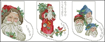 Cross Stitch Výšivky Súpravy Plavidlá, Vyšívanie, Nastaviť Bavlnenej Nite Unprinted Plátno Nový Dizajn Pre domov Santa Claus ponožky 40-22