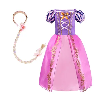 Deti Dievča Rapunzel Šaty Deti Zamotaný Zamaskovať Halloween Girl Kostým Princezná Narodeninovej Party Šaty Oblečenie, Oblečenie 2-8 Rokov