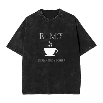 E=MC2 Energie = Mlieko + Káva Klasické T-Tričko Tričko Harajuku T-Shirts Krátke Rukáv Y2K Zábavné Topy Pláži Bavlna Plus Veľkosť Tees