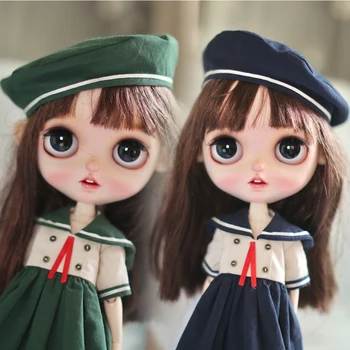 H01-A036 deti handmade hračky 1/6 ob24 azone blyth bábiky oblečenie Navy geomantic ruky, šaty, oblek zelená farba nastaviť