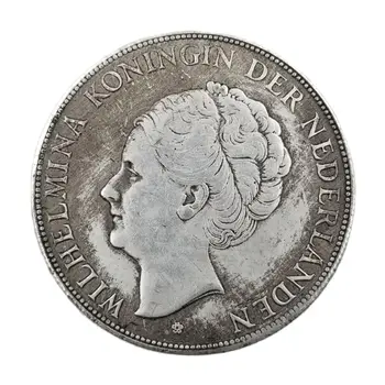 Holandsko 2 1/2 Guldenu Wilhelmina 1943 Strieborné Pozlátené Mincí, Zberateľských Magic Plavidlá Mince Ploche Ozdoby Vianočné Darčeky#033