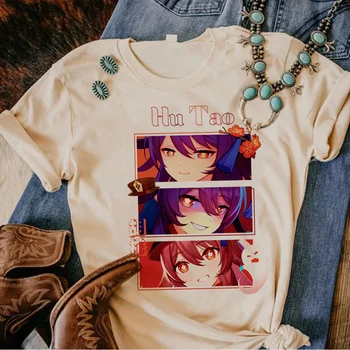 Hu Tao t-shirts ženy komické t-shirts dievča dizajnér anime, Japonskej oblečenie