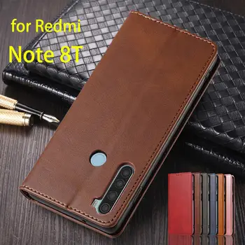 Kožené puzdro pre Xiao Redmi Poznámka 8T /Redmi Note8 T Flip Prípade Držiteľa Karty Závesu Magnetická Príťažlivosť Kryt Peňaženky Fundas Coque