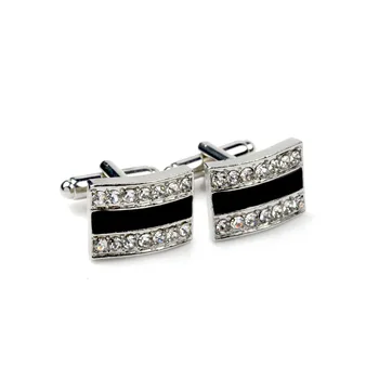 Kvalitné Luxusné Kúzlo Drahokamu manžetové gombíky Módne Jednoduché Čierny Smalt Šperky Klasické pánske Tričko Business Putá Tlačidlo Link