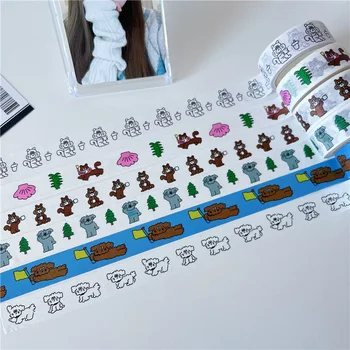 Kórejský INY štýl roztomilý washi papier veverička šteňa ručne maľované washi pásky