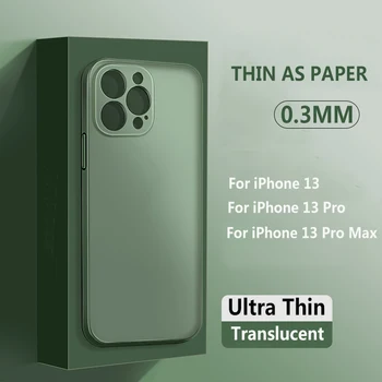 Luxusné Ultra Tenká, Mäkká 0,3 mm PP Matte puzdro Pre iPhone 13 12 11 Pro XS Max XR XS X Kryt Pre iPhone 14 Plus Slim Shockproof Prípade
