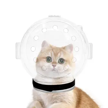 Mačka Ústie mačiatko transparentné Prilby Priedušná Mačka Úst Kryt nastaviteľné Anti Skus Bezpečnosti Klobúk krytý pet Grooming dodávky