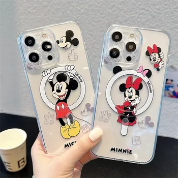 Mickey Mouse, Minnie Objektív Ochrana Prípadoch Magsafe Pre Bezdrôtové Nabíjanie Telefónu puzdro Pre iPhone 15 14 13 12 11 Pro Max Mäkké Pokrytie