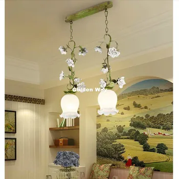 Moderné Kvetinové Keramické Kvety Obývacia Izba W45cm H60cm LED Prívesok Svetlo Reatautant Kvetinový Prívesok Lampa Jedáleň Prívesok Svetlo