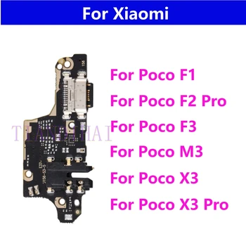 Nabíjačku USB Nabíjací Port Pre Xiao PocoPhone Poco F1 F2 Pro M3 F3 X3 Pro NFC Dock Konektor Mikrofónu Rada Flex Kábel