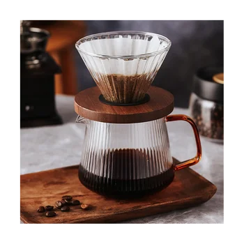 Nalejte Kávu Dripper Coffee Pot Nastaviť Konferenčný Server kávovar Varenia Pohára V02 Sklo Kávy Lievik Odkvapkávaniu Kávy Nastaviť B