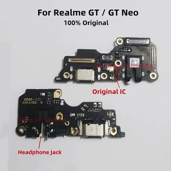 Originálne USB Nabíjací Port Dock Flex Kábel Na Realme GT GT Neo Konektor Nabíjačky Doska S Mikrofónom, Jack pre Slúchadlá Náhradné