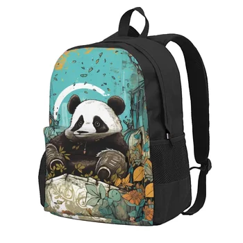 Panda Batoh Wall Graffiti Cvičenie Batohy Mužov Dizajn Veľké Školské Tašky Voľný Čas Batoh