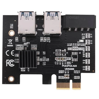 PCI-E Na Pcie Adaptér PCI-Express 1X Až 16X Ťažba Stúpačky Karty 1 Až 4 USB 3.0 Multiplikátor S Molex 4 Pin Napájací Port