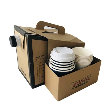 Prispôsobený productChina dodávateľa výroba ekologických lacné jednorazové papierové kávové box dávkovač 96oz 126oz kávy ísť B