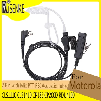 RISENKE-Slúchadlo pre Motorola,Walkie Talkie Headset s Mikrofónom PTT,Akustické Trubice,CLS1110, CLS1410, CP185, CP200D, RDU4100,RDM2070D