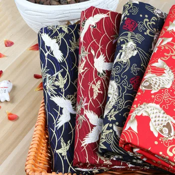 Samoopaľovacie Textílie Japonský Štýl Bavlnené Tkaniny s Kvetinovým Vzorom Pre DIY Patchwork Žena Šaty Cheongsam Tissu Coton Textilného Materiálu