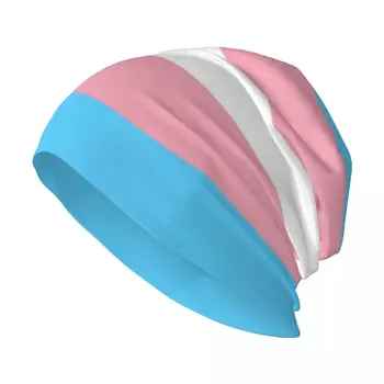 Transgender Vlajka Lgbt Pride Kapoty Klobúk Pletený Hat Vintage Vonkajšie Boho Rainbow Yaoi Skullies Čiapky Klobúk Unisex Teplej Hlavu Zábal Spp