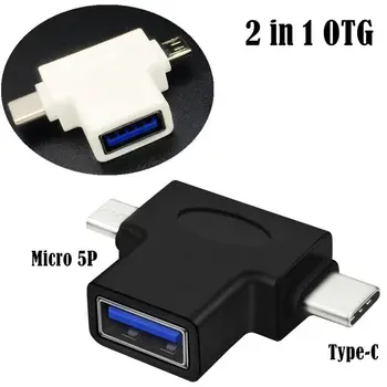 USB 3.1 Typ-C Micro 2-V-1 OTG Telefón Android USB Adaptér USB 3.0/2.0 Žena Na Typ-C Mikro Male Adaptér