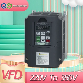 VFD 5.5 KW/7,5 KW/11KW/4kw invertor Posilniť AC Frekvenčný Menič 1 fáza 220V vstup na 3 fázy, 380 V, výstup