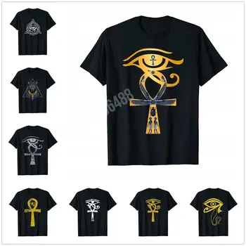 Viac Dizajn Starovekého Egypta Boh Eye of Horus Ankh Egyptský Symbol T-Shirt Pre Mužov, Ženy, T Košele, Topy Bavlna Tees