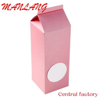 Vlastné Vlastné Tlač Kraft Karty Papierové Darčekové krabičky Ružovej Farby Mlieka Tvar Balenie Papierové Krabice