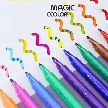Študent Môže Zmeniť Farbu Kreslenie, Písacie Potreby Dodávky Discolor Pero Vodné Farby Pera Magic Zvýrazňovače Farieb Marker Pero